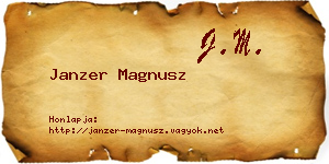 Janzer Magnusz névjegykártya
